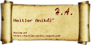 Heitler Anikó névjegykártya